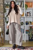 Bennie Quirky Barrel Pant Mocha Pin Stripe